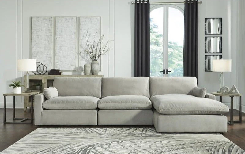 Sophie Grey Fabric 3 pc Sectional